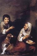 Boys laugh at woman Bartolome Esteban Murillo